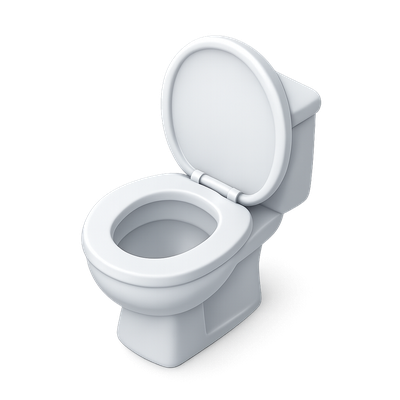 Stylish 3D Toilet Seat Icon with Isometric Design