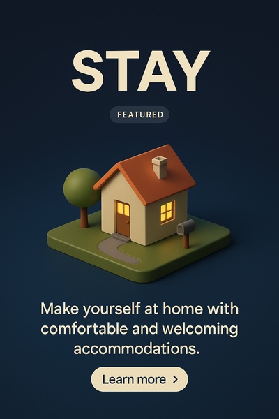 Stylish 3D Scene of a Cozy Home Stay Experience