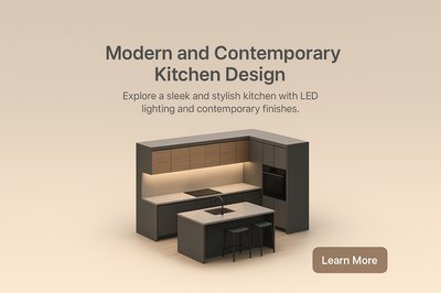 Stylish Modern Kitchen Design with LED Lighting