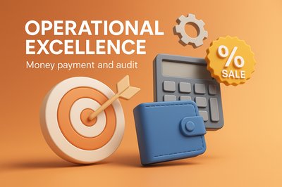3D Illustration of Operational Excellence in Finance and Audit