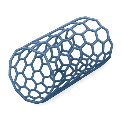 3D Carbon Nanotube Cylinder Icon with Isometric View