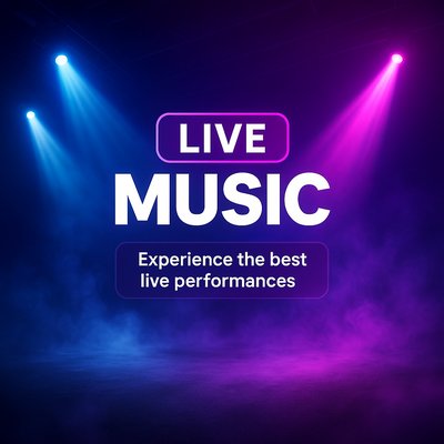 Vibrant Live Music Event Announcement Graphic