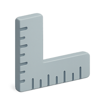 3D Isometric Ruler Icon for Design Applications