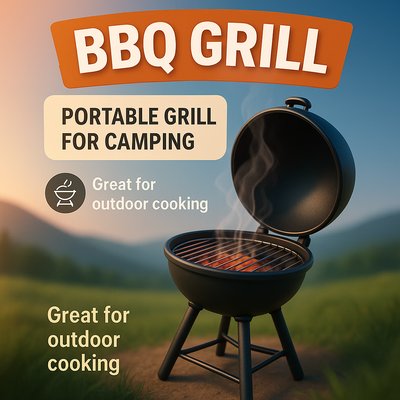 Promotional Image for Portable BBQ Grill Designed for Outdoor Cooking