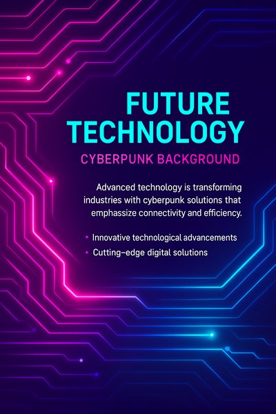Futuristic Cyberpunk Technology Background for Digital Solutions