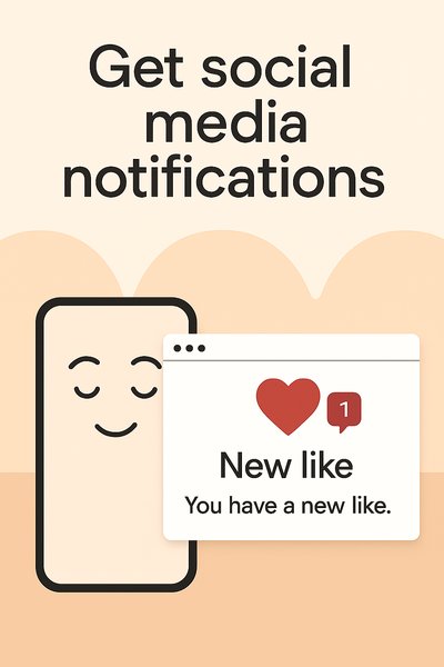 Social Media Notification Illustration with Minimalist Design
