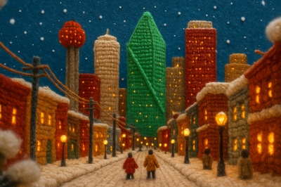 Charming Winter Scene in Downtown Dallas