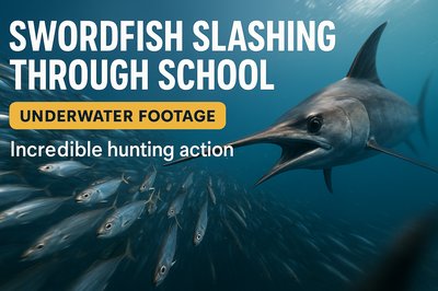 Dynamic Underwater Scene of Swordfish Hunting