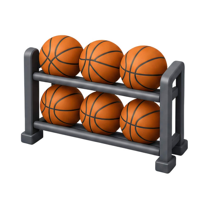 colorful balls on a rack