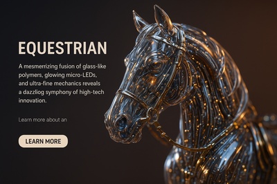 Hyperrealistic Equestrian Sculpture with LED Innovations