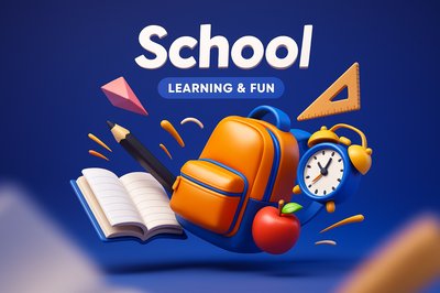 Dynamic 3D School Scene with Learning Elements