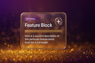 Gold and Purple Abstract Glitter Background with Feature Block