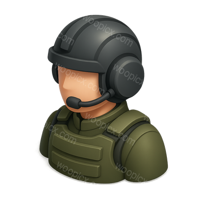 3D Tank Crew Icon in Isometric View with Volumetric Details