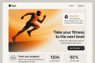 Dynamic Fitness Landing Page Design with Bento Layout