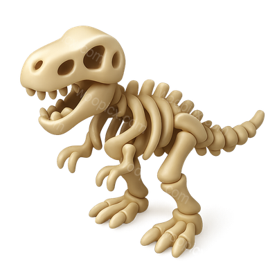 3D Isometric Dinosaur Skeleton Fossil Icon