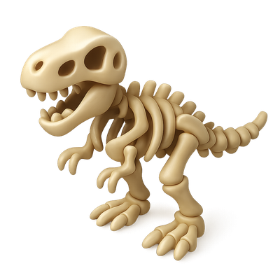 3D Isometric Dinosaur Skeleton Fossil Icon