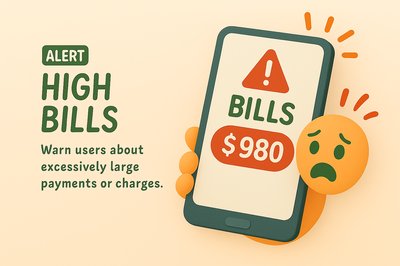 Illustrative Alert Graphic on High Bills Notifications