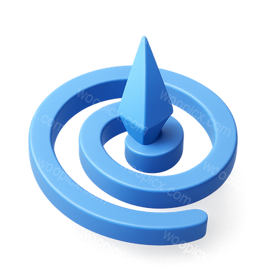3D Spiral Icon with Spike in Isometric View