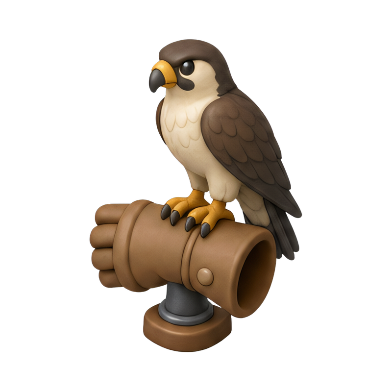 falcon perched on a gauntlet