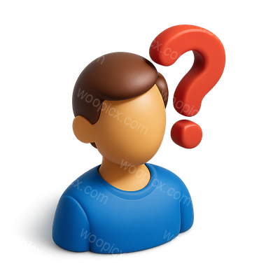 3D Question Icon with Person and Mark