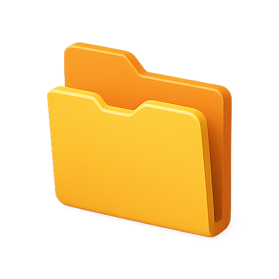 Stylized Yellow Folder Icon for Digital Use
