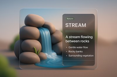 3D Illustration of a Stream with Integrated Panels