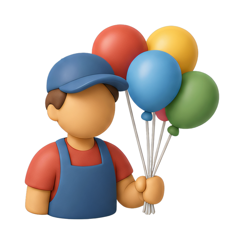 colorful balloon seller