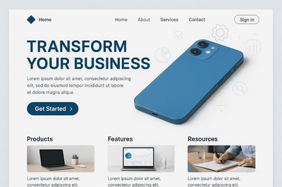 Modern Landing Page Design for Business Transformation