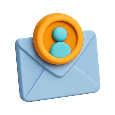 3D Email Icon with User Profile Illustration