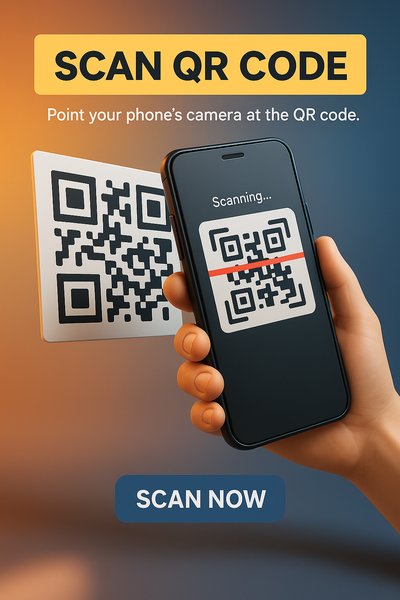 Mobile QR Code Scanning Instruction Graphic