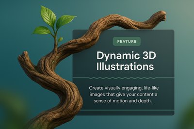 Dynamic 3D Illustration of Twisted Jungle Branch
