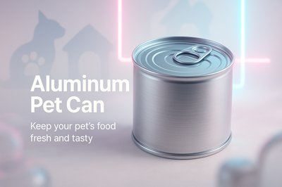3D Render of Aluminum Pet Food Can with Modern Design