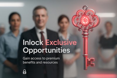 Promotional Graphic Featuring a Key Symbolizing Exclusive Opportunities