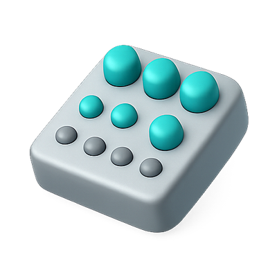 Stylized 3D Interface Control Button Design