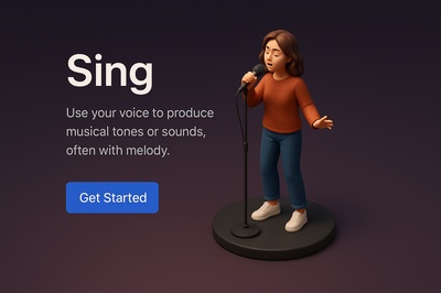 3D Scene of a Singer Performing with Engaging Background