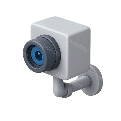 Stylish 3D Camera Icon with Volumetric Design