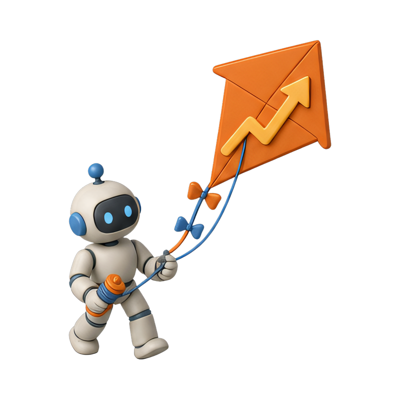 robot flying a kite chart