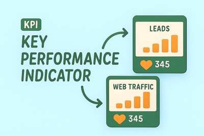 KPI Infographic with Performance Metrics and Graphs