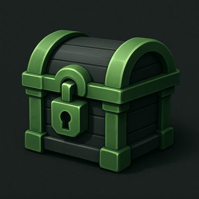 Detailed 3D Game Icon of a Treasure Chest