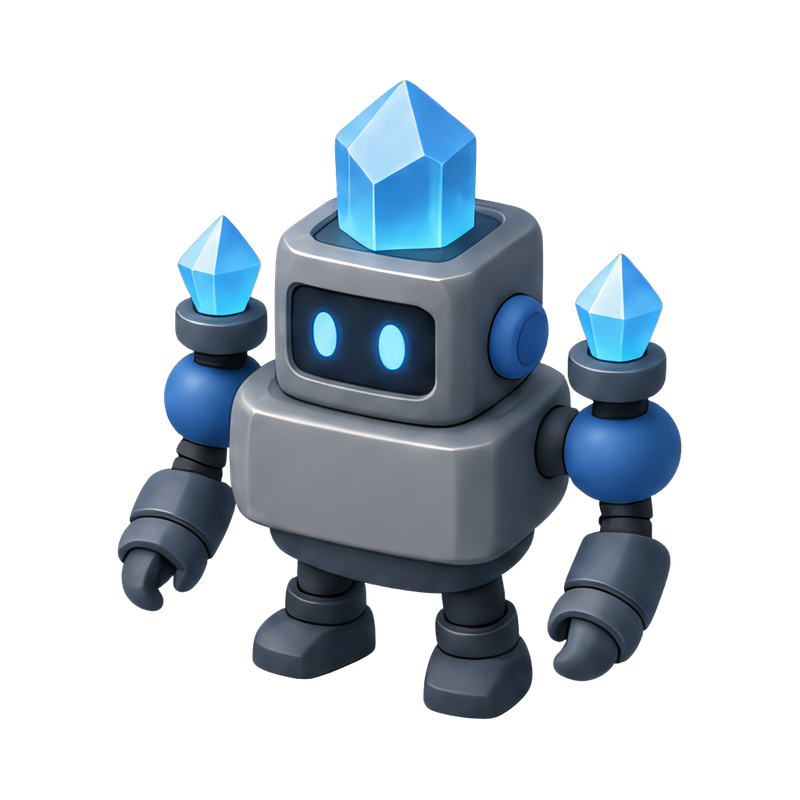 futuristic crystal robot design