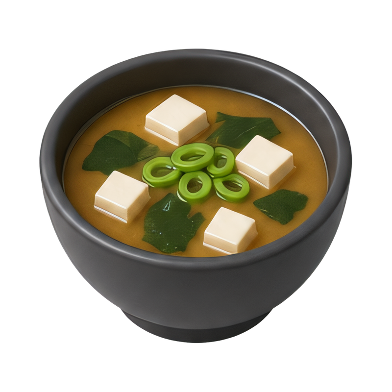 Miso soup bowl with tofu