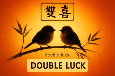 Illustration of Two Birds Representing Double Luck