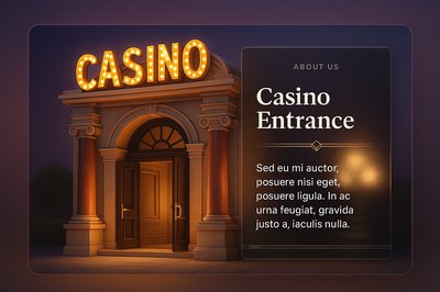 3D Casino Entrance Illustration with Stylish Design Elements