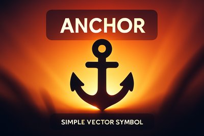 Stylized Anchor Symbol on Gradient Background