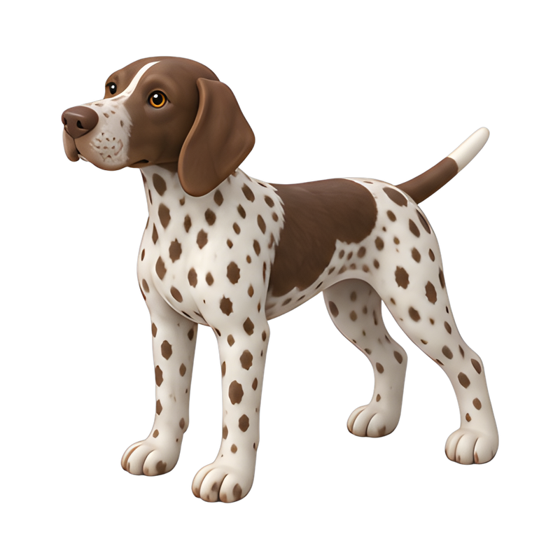 liver-spotted pointer in action