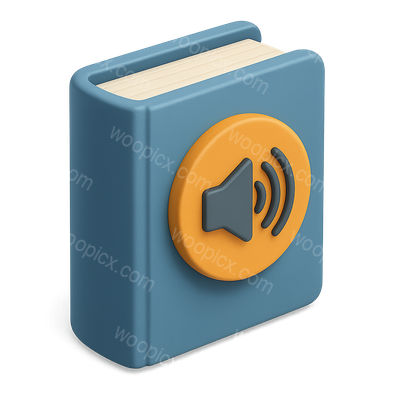 3D Audiobook Icon Design with Isometric View