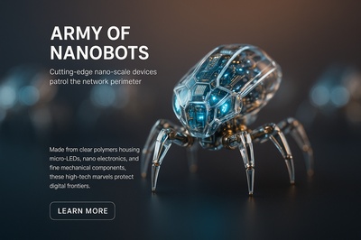 Hyperrealistic Army of Nanobots Patrolling Network Perimeter