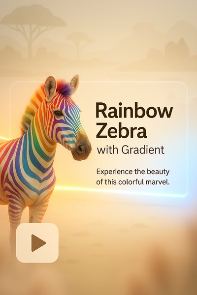 Colorful Rainbow Zebra with Gradient Background