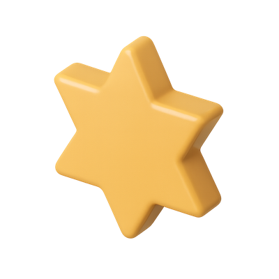 Stylish 3D Star Icon with Volumetric Effect