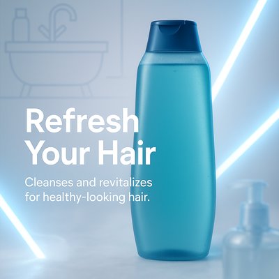 Product Advertisement for Hair Care Shampoo Bottle
